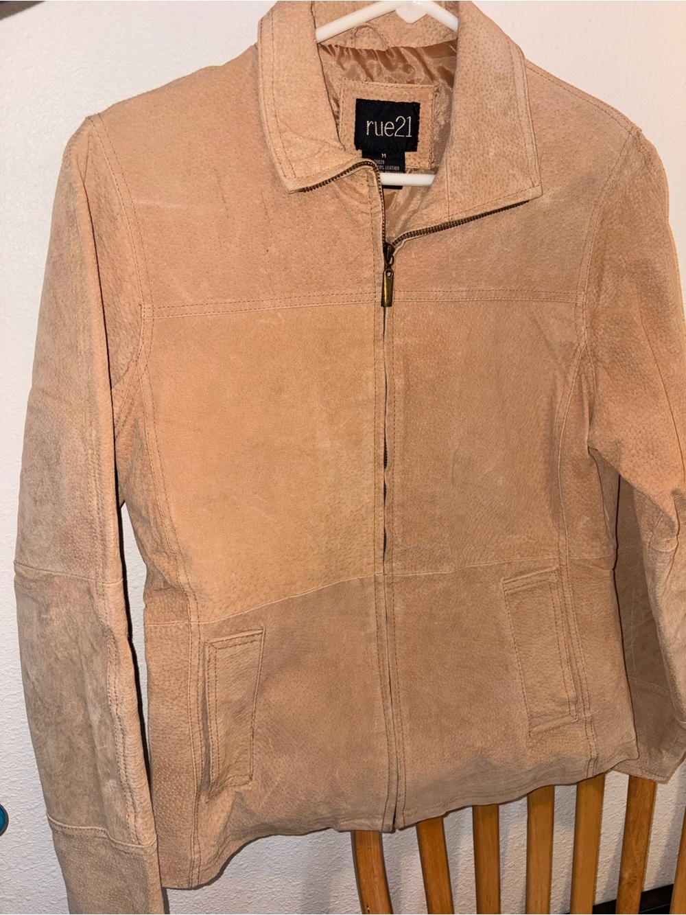 rue21 Women's Tan Suede Zip Jacket
